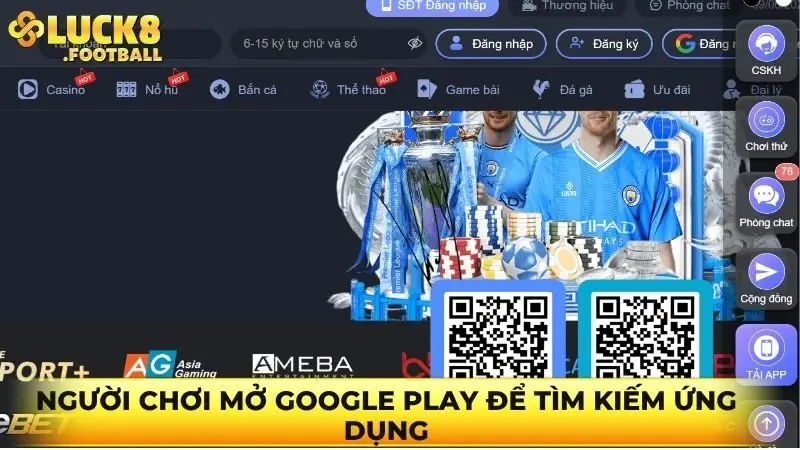 Người chơi mở Google Play để tìm kiếm ứng dụng